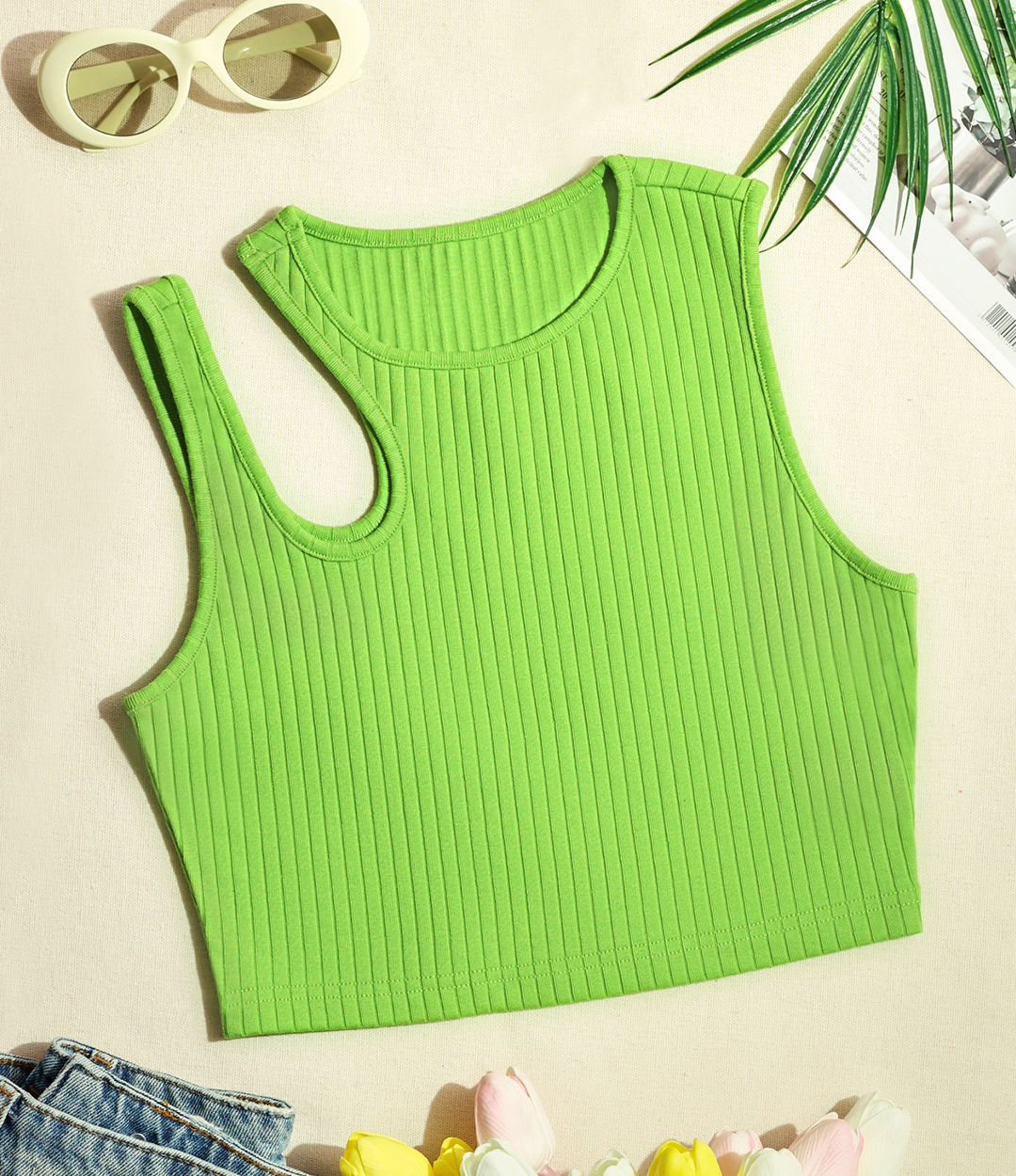 Sunshine Cutout Cropped Tank - AhaAha