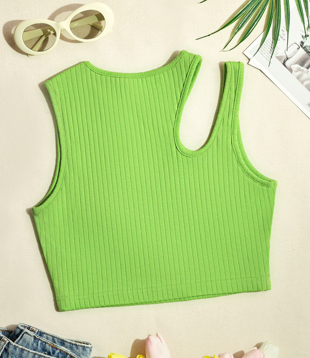 Sunshine Cutout Cropped Tank - AhaAha