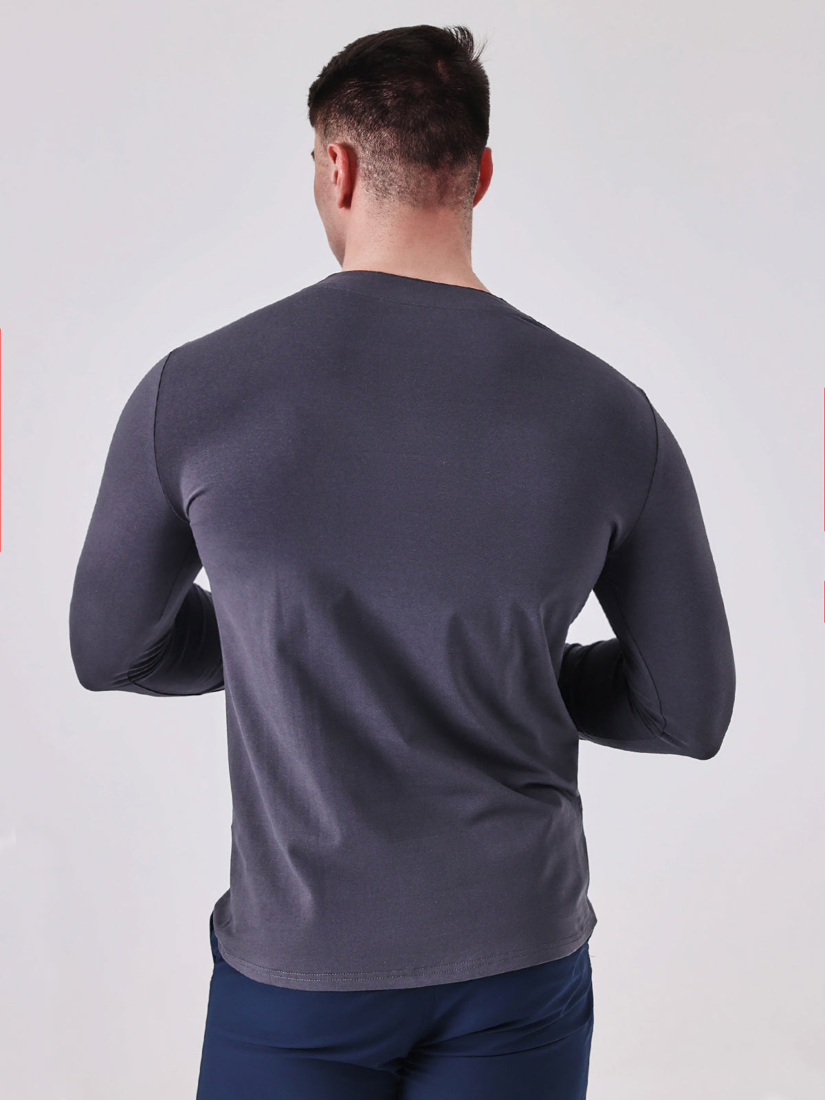 M's Society V-neck Cotton Long Sleeve Shirt