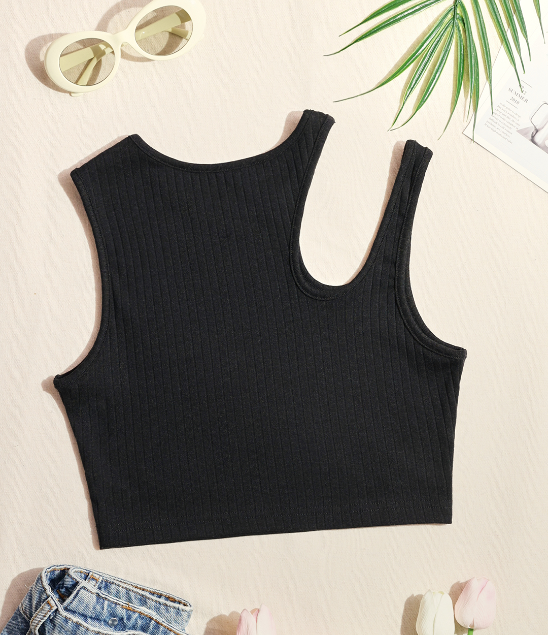 Sunshine Cutout Cropped Tank - AhaAha